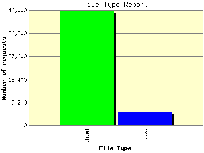 File Type Report: Number of requests by File Type.